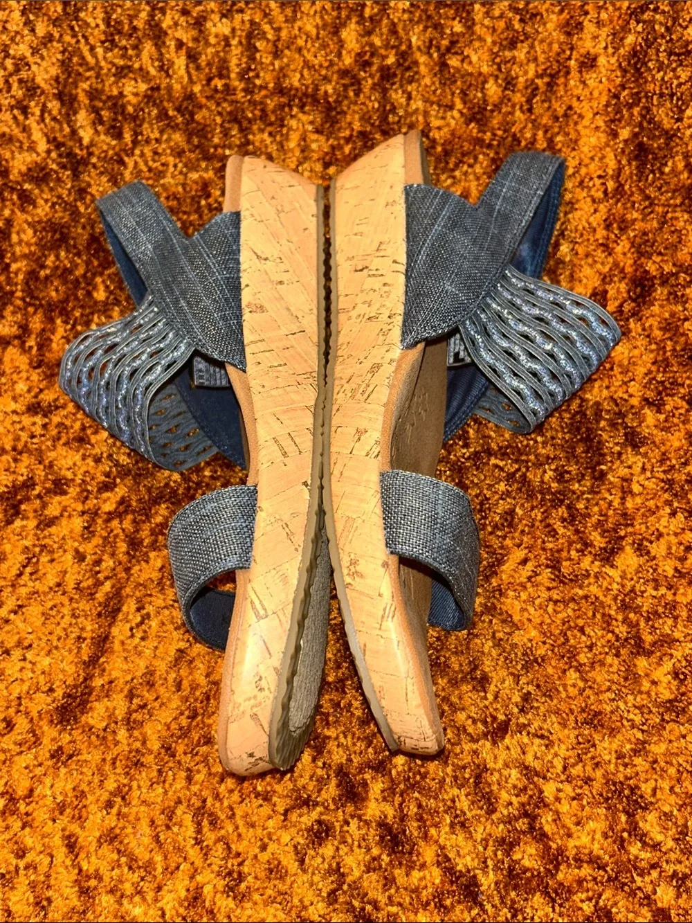 Skechers Navy Textured Slingback Sandals